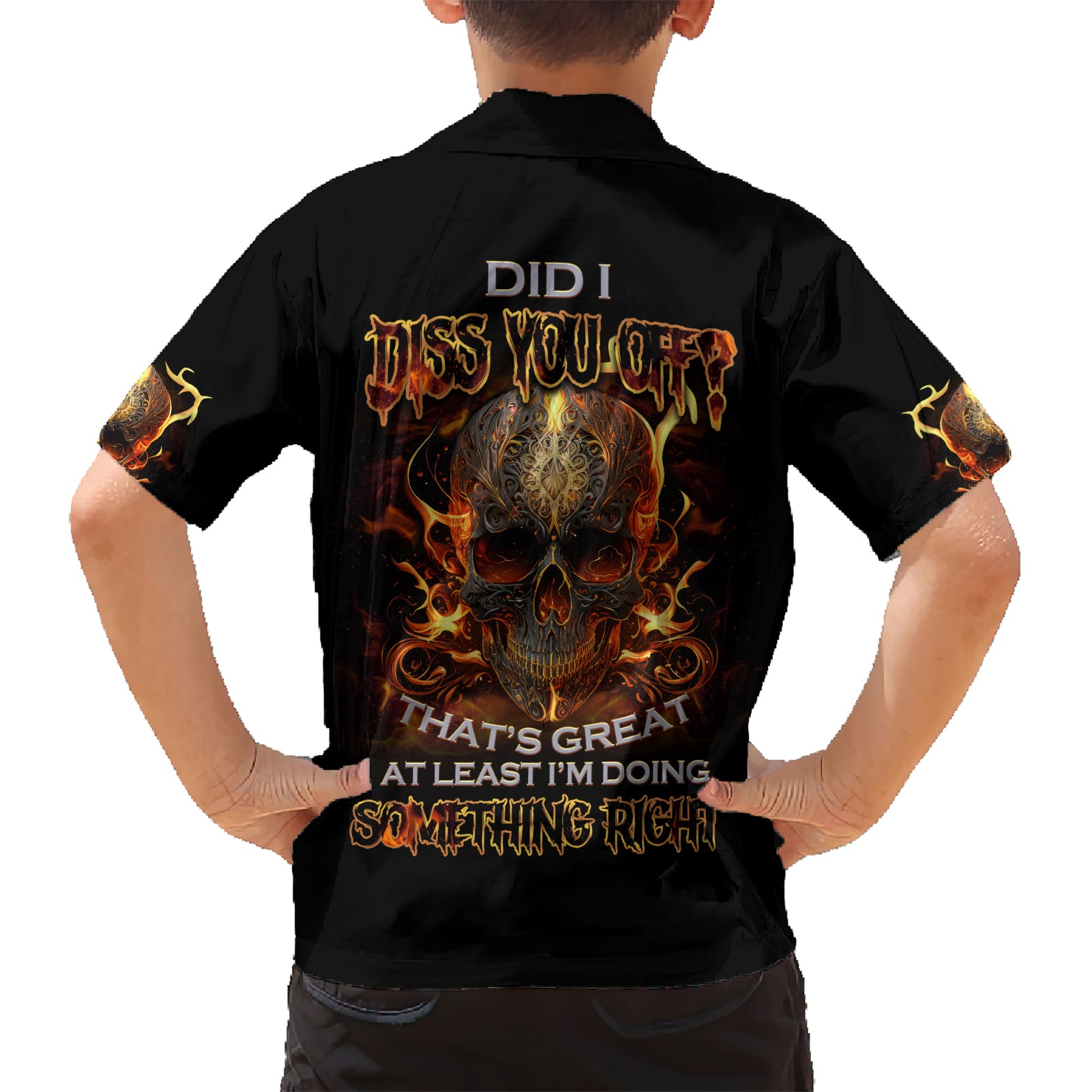 Did I Piss You Off Skull Filagree Kid Hawaiian Shirt - Wonder Print Shop