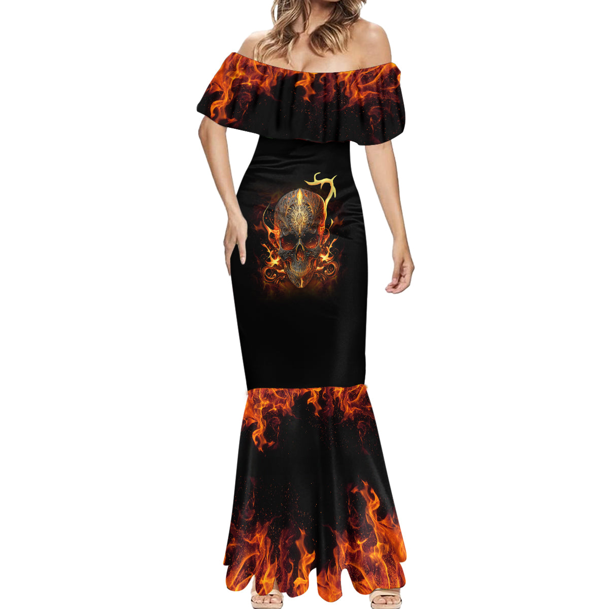 Did I Piss You Off Skull Filagree Mermaid Dress - Wonder Print Shop