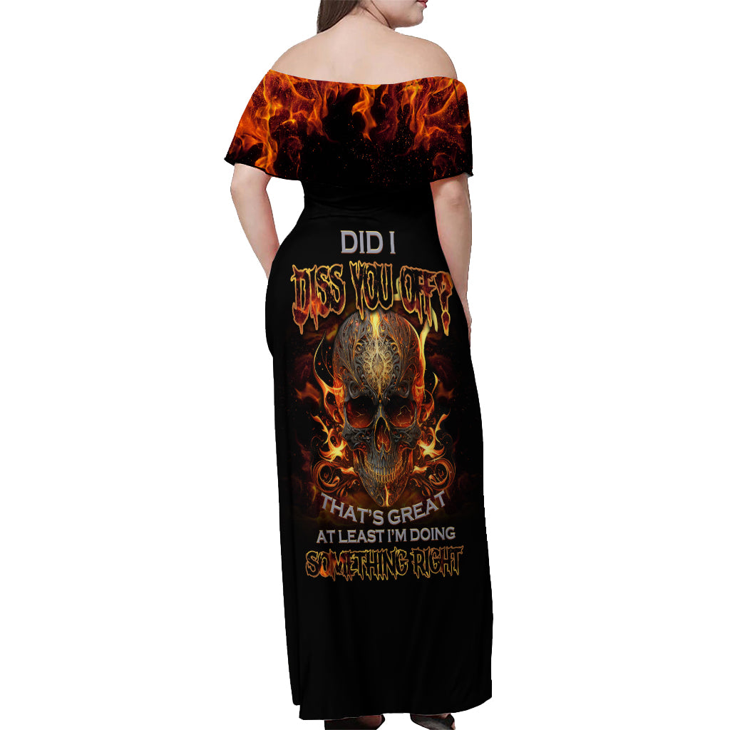 Did I Piss You Off Skull Filagree Off Shoulder Maxi Dress - Wonder Print Shop