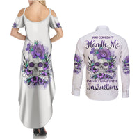 You Couldn't Handle Me Skul Couples Matching Summer Maxi Dress and Long Sleeve Button Shirt - Wonder Print Shop
