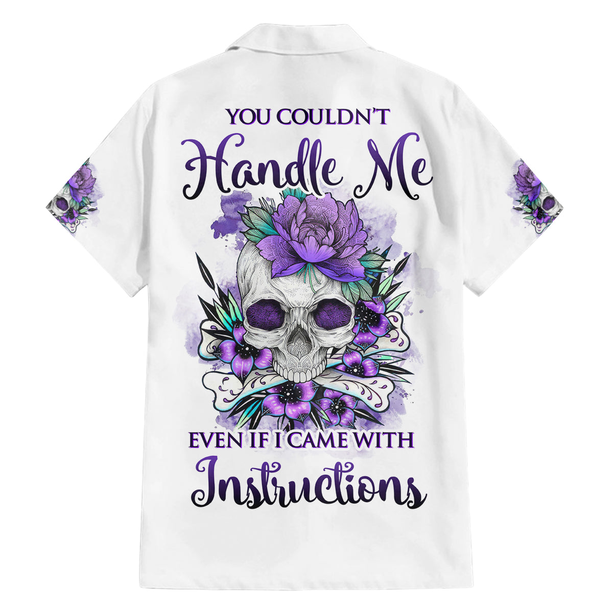 You Couldn't Handle Me Skul Family Matching Off Shoulder Long Sleeve Dress and Hawaiian Shirt - Wonder Print Shop