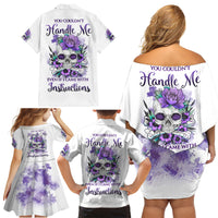 You Couldn't Handle Me Skul Family Matching Off Shoulder Short Dress and Hawaiian Shirt - Wonder Print Shop
