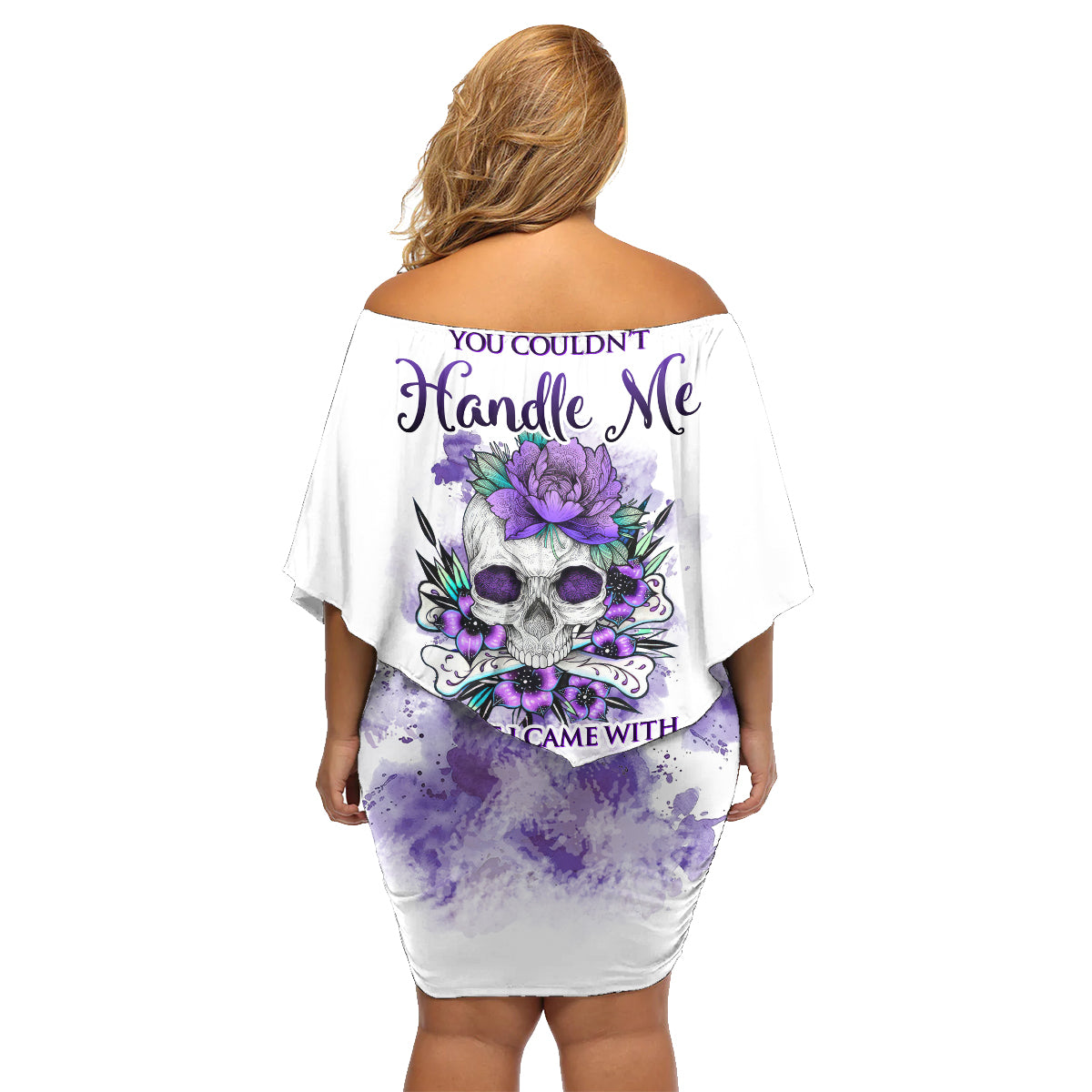You Couldn't Handle Me Skul Family Matching Off Shoulder Short Dress and Hawaiian Shirt - Wonder Print Shop