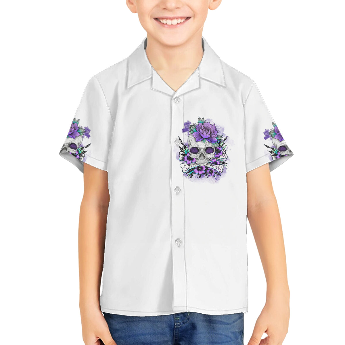 You Couldn't Handle Me Skul Family Matching Off Shoulder Short Dress and Hawaiian Shirt - Wonder Print Shop