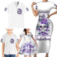 You Couldn't Handle Me Skul Family Matching Short Sleeve Bodycon Dress and Hawaiian Shirt - Wonder Print Shop