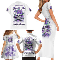 You Couldn't Handle Me Skul Family Matching Short Sleeve Bodycon Dress and Hawaiian Shirt - Wonder Print Shop