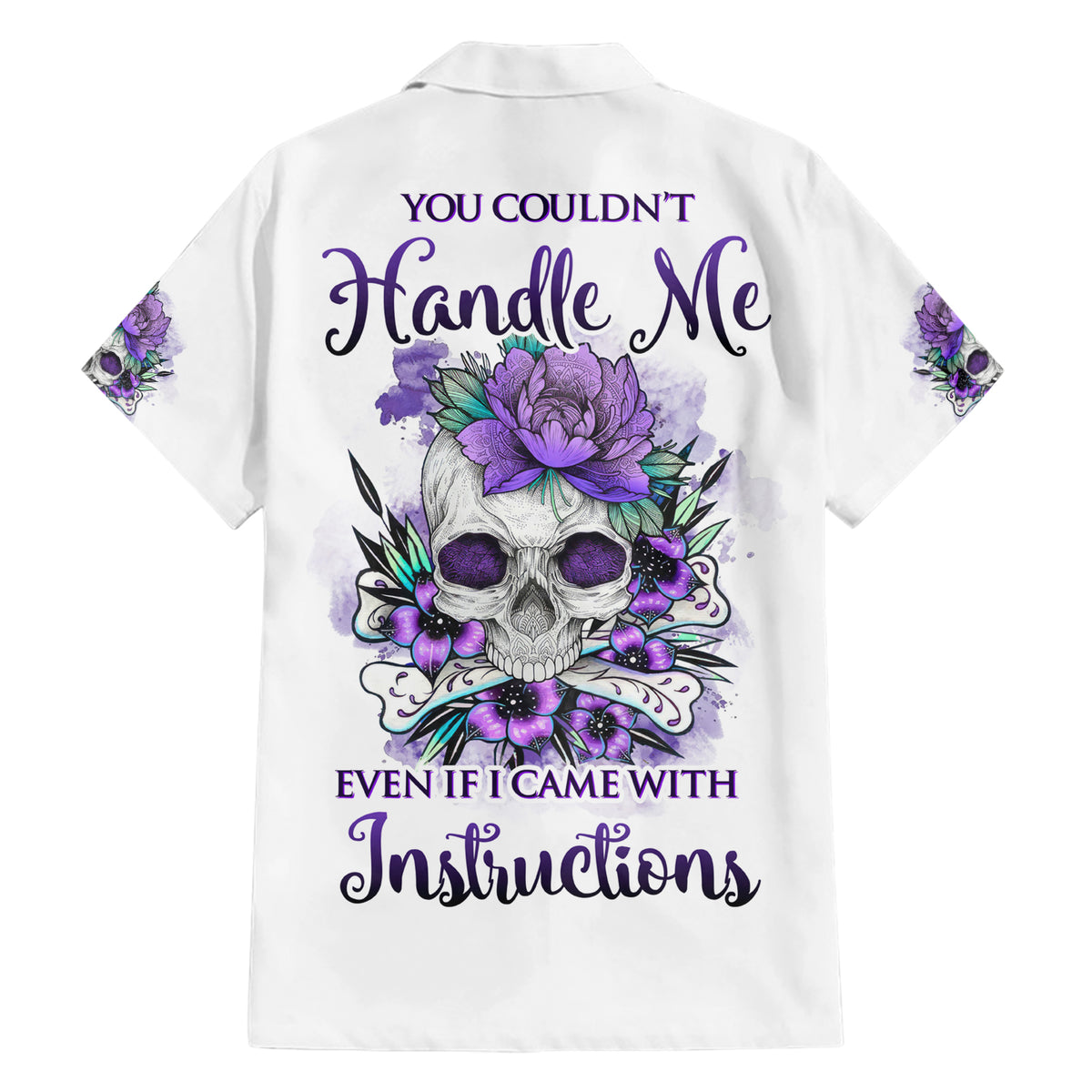 You Couldn't Handle Me Skul Family Matching Short Sleeve Bodycon Dress and Hawaiian Shirt - Wonder Print Shop