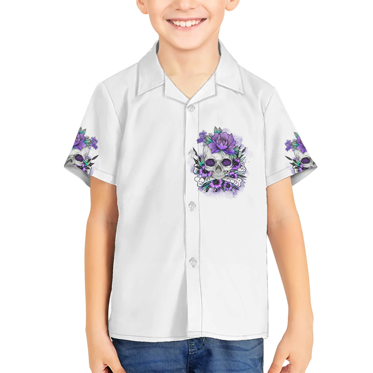 You Couldn't Handle Me Skul Family Matching Short Sleeve Bodycon Dress and Hawaiian Shirt - Wonder Print Shop