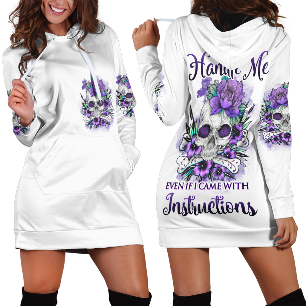 You Couldn't Handle Me Skul Hoodie Dress - Wonder Print Shop