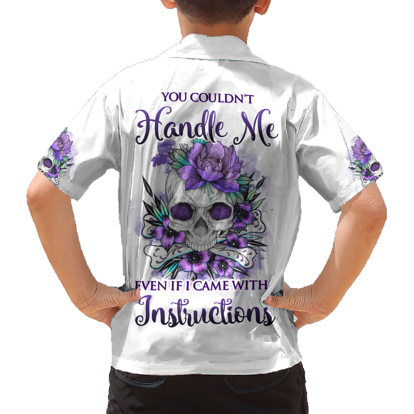 You Couldn't Handle Me Skul Kid Hawaiian Shirt - Wonder Print Shop