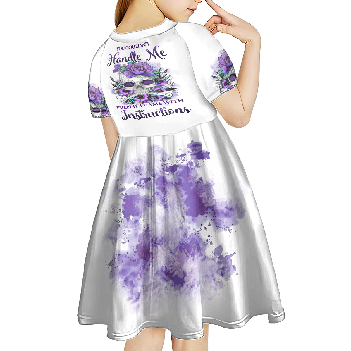 You Couldn't Handle Me Skul Kid Short Sleeve Dress - Wonder Print Shop