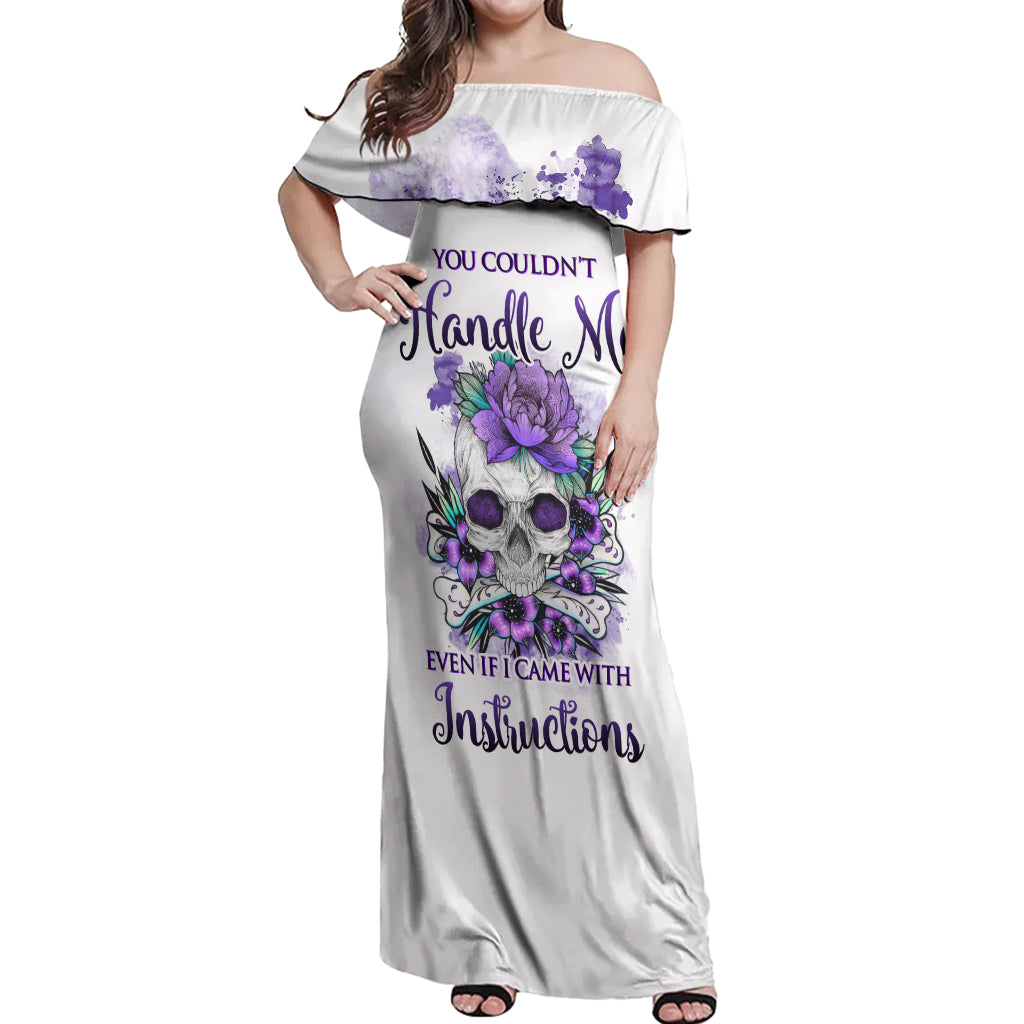 You Couldn't Handle Me Skul Off Shoulder Maxi Dress - Wonder Print Shop