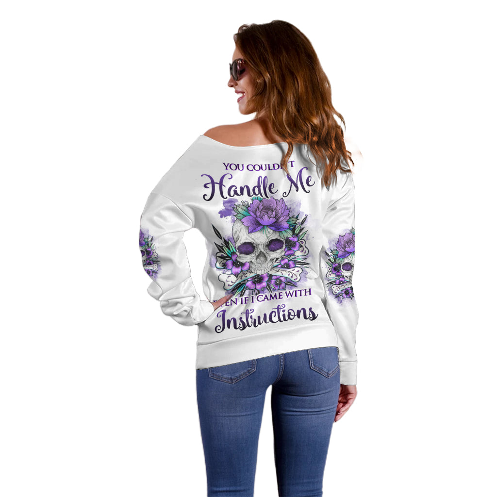 You Couldn't Handle Me Skul Off Shoulder Sweater - Wonder Print Shop
