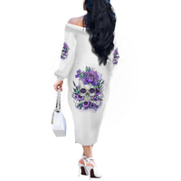 You Couldn't Handle Me Skul Off The Shoulder Long Sleeve Dress - Wonder Print Shop