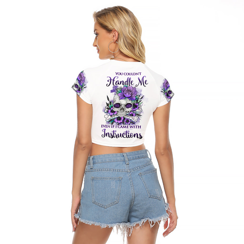 You Couldn't Handle Me Skul Raglan Cropped T Shirt - Wonder Print Shop