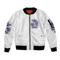 You Couldn't Handle Me Skul Sleeve Zip Bomber Jacket - Wonder Print Shop
