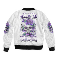 You Couldn't Handle Me Skul Sleeve Zip Bomber Jacket - Wonder Print Shop