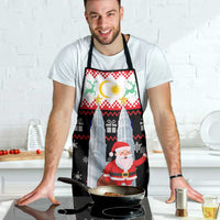 Malaysia Christmas Apron with Santa Claus Petronas Towers Snowflakes and Festive Icons - Wonder Print Shop