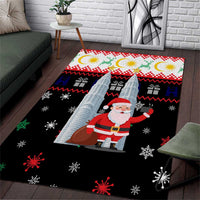 Malaysia Christmas Area Rug with Santa Claus Petronas Towers Snowflakes and Festive Icons - Wonder Print Shop