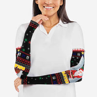 Malaysia Christmas Arm Sleeves with Santa Claus Petronas Towers Snowflakes and Festive Icons - Wonder Print Shop