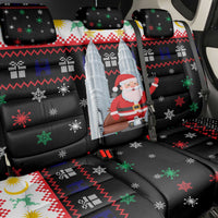 Malaysia Christmas Back Car Seat Cover with Santa Claus Petronas Towers Snowflakes and Festive Icons - Wonder Print Shop