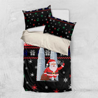 Malaysia Christmas Bedding Set with Santa Claus Petronas Towers Snowflakes and Festive Icons - Wonder Print Shop