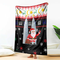 Malaysia Christmas Blanket with Santa Claus Petronas Towers Snowflakes and Festive Icons - Wonder Print Shop
