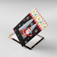 Malaysia Christmas Canvas Wall Art with Santa Claus Petronas Towers Snowflakes and Festive Icons - Wonder Print Shop