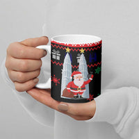 Malaysia Christmas Ceramic Mug with Santa Claus Petronas Towers Snowflakes and Festive Icons - Wonder Print Shop