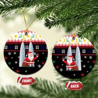 Malaysia Christmas Ceramic Ornament with Santa Claus Petronas Towers Snowflakes and Festive Icons - Wonder Print Shop