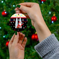 Malaysia Christmas Ceramic Ornament with Santa Claus Petronas Towers Snowflakes and Festive Icons - Wonder Print Shop