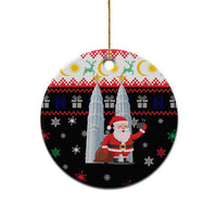 Malaysia Christmas Ceramic Ornament with Santa Claus Petronas Towers Snowflakes and Festive Icons - Wonder Print Shop