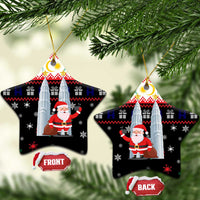 Malaysia Christmas Ceramic Ornament with Santa Claus Petronas Towers Snowflakes and Festive Icons - Wonder Print Shop