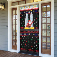 Malaysia Christmas Door Cover with Santa Claus Petronas Towers Snowflakes and Festive Icons - Wonder Print Shop