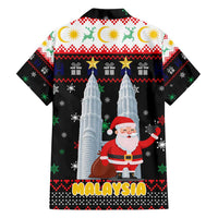 Malaysia Christmas Family Matching Long Sleeve Bodycon Dress and Hawaiian Shirt with Santa Claus Petronas Towers Snowflakes and Festive Icons - Wonder Print Shop