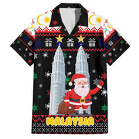 Malaysia Christmas Family Matching Puletasi and Hawaiian Shirt with Santa Claus Petronas Towers Snowflakes and Festive Icons - Wonder Print Shop