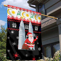 Malaysia Christmas Garden Flag with Santa Claus Petronas Towers Snowflakes and Festive Icons - Wonder Print Shop