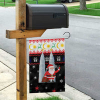 Malaysia Christmas Garden Flag with Santa Claus Petronas Towers Snowflakes and Festive Icons - Wonder Print Shop