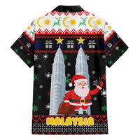 Malaysia Christmas Hawaiian Shirt with Santa Claus Petronas Towers Snowflakes and Festive Icons - Wonder Print Shop