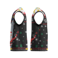 Malaysia Christmas Knitted V-Neck Vest with Santa Claus Petronas Towers Snowflakes and Festive Icons - Wonder Print Shop