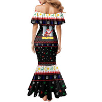 Malaysia Christmas Mermaid Dress with Santa Claus Petronas Towers Snowflakes and Festive Icons - Wonder Print Shop