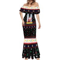 Malaysia Christmas Mermaid Dress with Santa Claus Petronas Towers Snowflakes and Festive Icons - Wonder Print Shop
