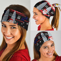 Malaysia Christmas Neck Gaiter with Santa Claus Petronas Towers Snowflakes and Festive Icons - Wonder Print Shop