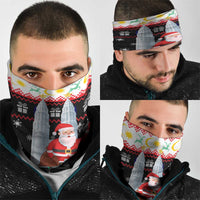 Malaysia Christmas Neck Gaiter with Santa Claus Petronas Towers Snowflakes and Festive Icons - Wonder Print Shop