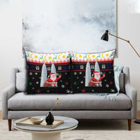 Malaysia Christmas Pillow Cover with Santa Claus Petronas Towers Snowflakes and Festive Icons - Wonder Print Shop
