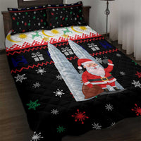 Malaysia Christmas Quilt Bed Set with Santa Claus Petronas Towers Snowflakes and Festive Icons - Wonder Print Shop