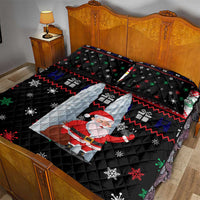 Malaysia Christmas Quilt Bed Set with Santa Claus Petronas Towers Snowflakes and Festive Icons - Wonder Print Shop