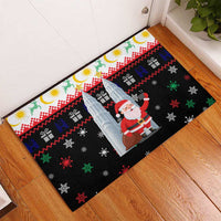 Malaysia Christmas Rubber Doormat with Santa Claus Petronas Towers Snowflakes and Festive Icons - Wonder Print Shop