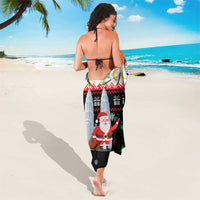 Malaysia Christmas Sarong with Santa Claus Petronas Towers Snowflakes and Festive Icons - Wonder Print Shop