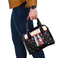 Malaysia Christmas Shoulder Handbag with Santa Claus Petronas Towers Snowflakes and Festive Icons - Wonder Print Shop